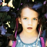 girl with purple ribbons