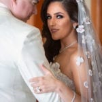 closeup photo of Egyptian bride and groom