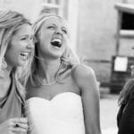 bride laughing with friends