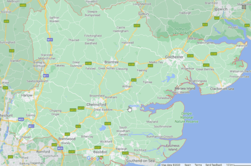 Essex-Google-Map Map of Essex, UK
